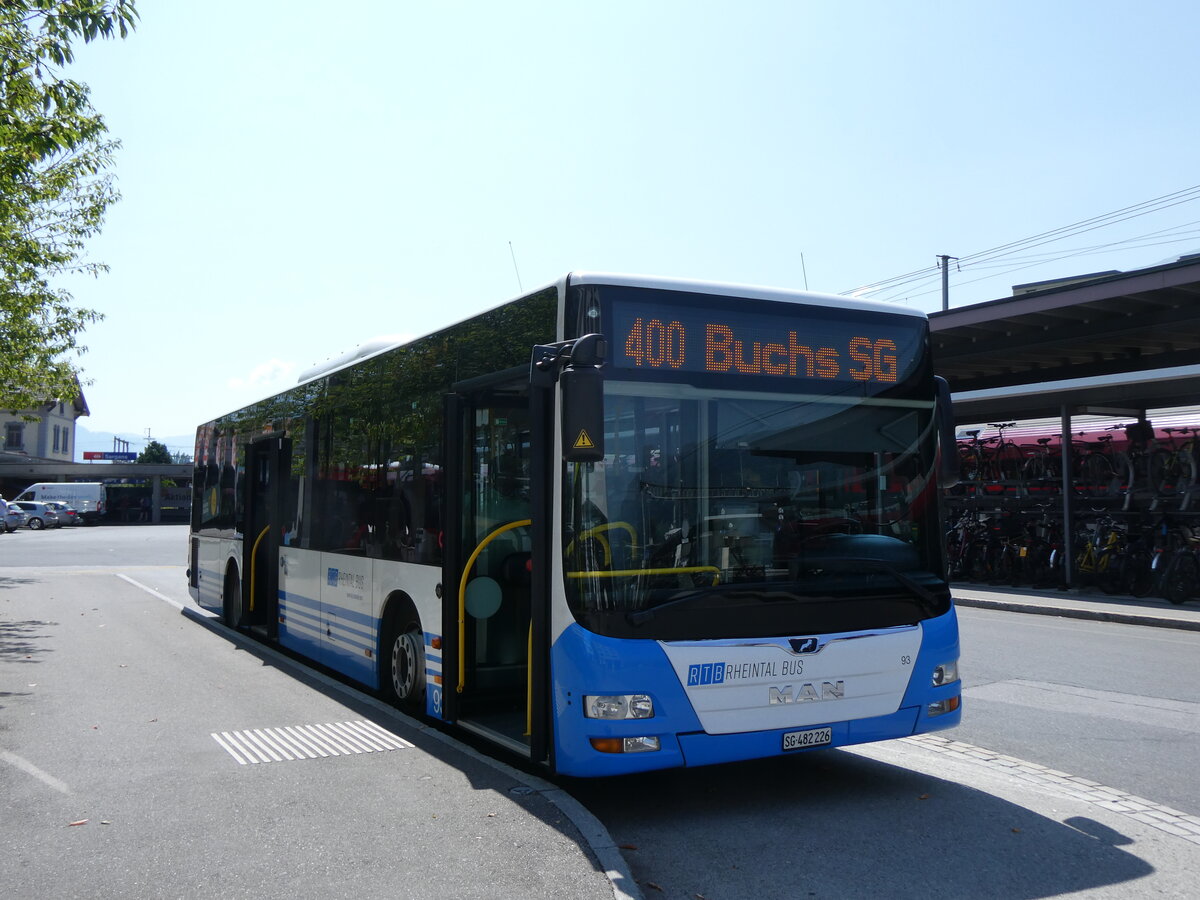 (277'140) - RTB Altsttten - Nr. 93/SG 482'226 - MAN (ex PostBus/A BD 15'334) am 20. Juni 2025 beim Bahnhof Sargans