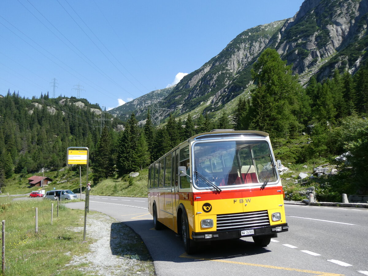 (277'395) - Lambach, Gommiswald - NW 24'301 - FBW/Eggli (ex Tanner+Lambach, Reigoldswil; ex Lambach, Rieden; ex Meier, Grt; ex AVG Grindelwald Nr. 13; ex P 24'182) am 1. Juli 2025 in Handegg, Kunzentnneln