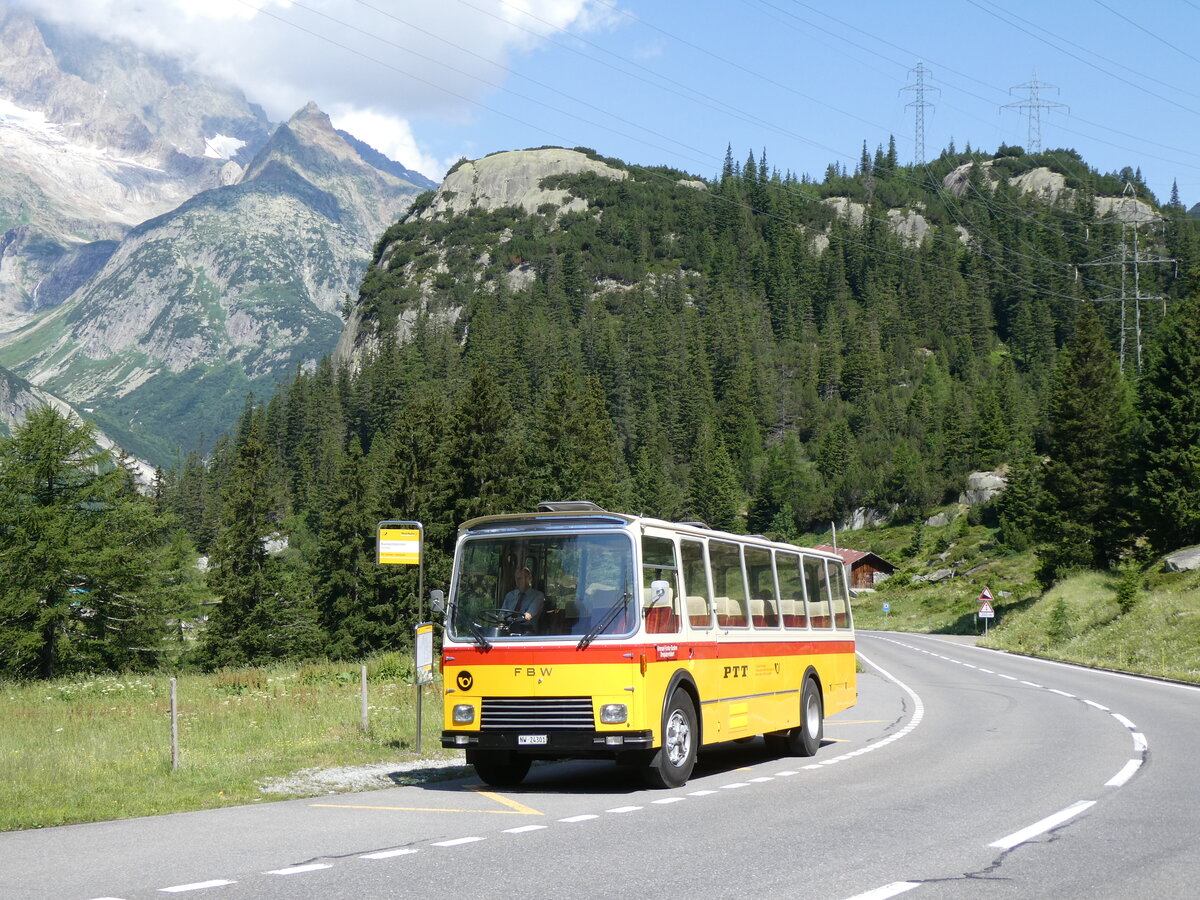 (277'397) - Lambach, Gommiswald - NW 24'301 - FBW/Eggli (ex Tanner+Lambach, Reigoldswil; ex Lambach, Rieden; ex Meier, Grt; ex AVG Grindelwald Nr. 13; ex P 24'182) am 1. Juli 2025 in Handegg, Kunzentnneln