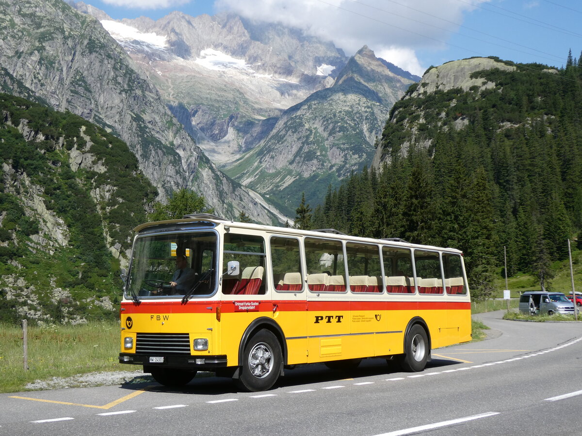 (277'398) - Lambach, Gommiswald - NW 24'301 - FBW/Eggli (ex Tanner+Lambach, Reigoldswil; ex Lambach, Rieden; ex Meier, Grt; ex AVG Grindelwald Nr. 13; ex P 24'182) am 1. Juli 2025 in Handegg, Kunzentnneln