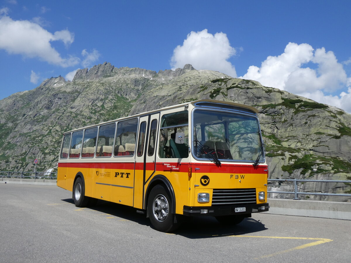 (277'411) - Lambach, Gommiswald - NW 24'301 - FBW/Eggli (ex Tanner+Lambach, Reigoldswil; ex Lambach, Rieden; ex Meier, Grt; ex AVG Grindelwald Nr. 13; ex P 24'182) am 1. Juli 2025 in Grimsel, Hospiz