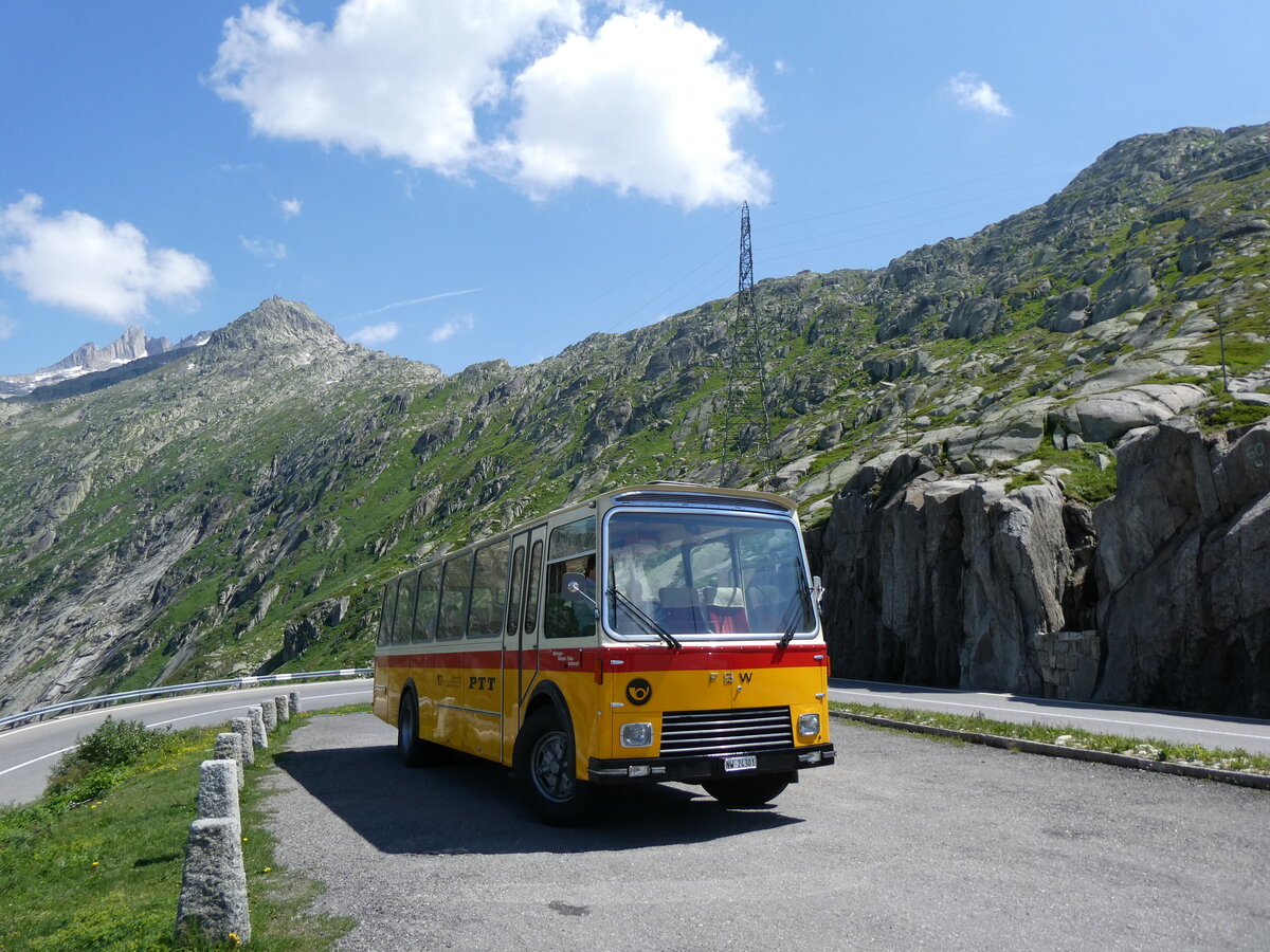 (277'426) - Lambach, Gommiswald - NW 24'301 - FBW/Eggli (ex Tanner+Lambach, Reigoldswil; ex Lambach, Rieden; ex Meier, Grt; ex AVG Grindelwald Nr. 13; ex P 24'182) am 1. Juli 2025 am Grimselpass