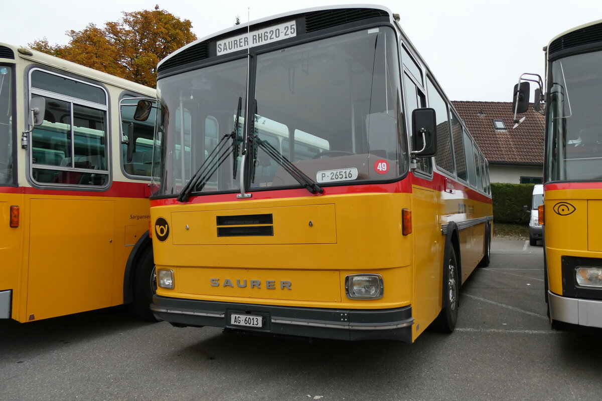 (281'326) - Gloor, Staufen - AG 6013 - Saurer/Hess (ex ALMAT, Tagelswangen; ex P 26'516) am 12. Oktober 2025 in Schwarzenberg, Rssli