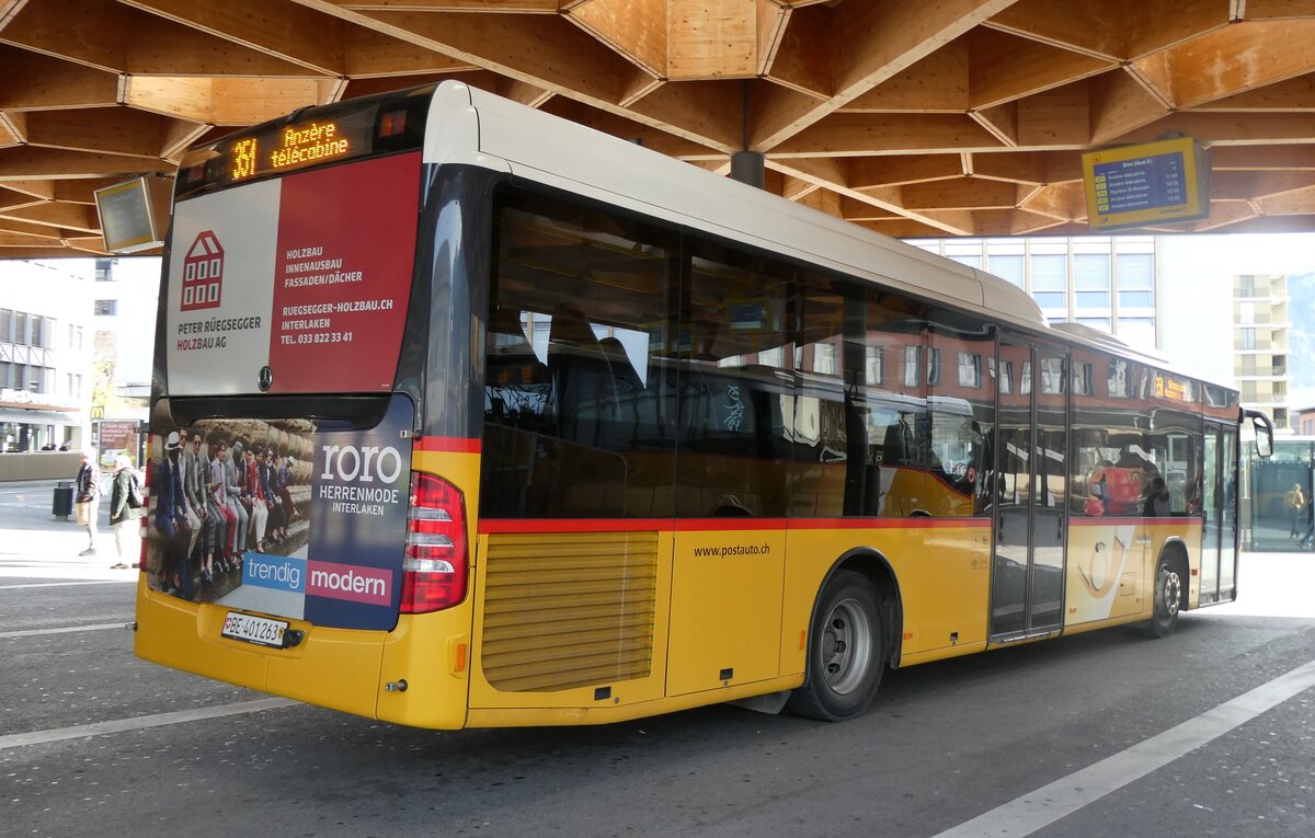 (282'071) - PostAuto Bern - BE 401'263/PID 5417 - Mercedes (ex BE 610'544; ex BE 538'988; ex BE 637'781) am 6. November 2025 beim Bahnhof Sion