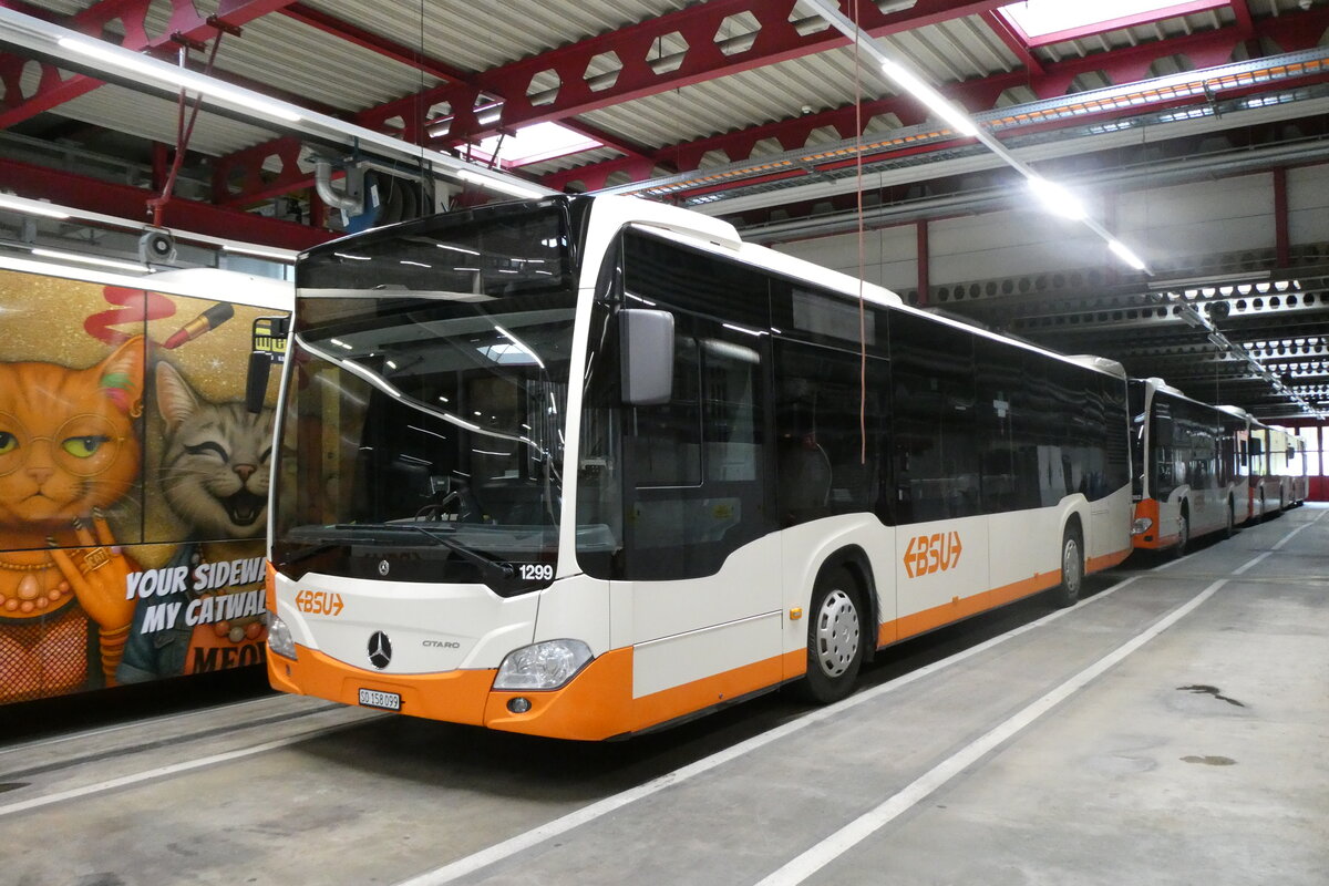 (282'182) - BSU Solothurn - Nr. 1299/SO 158'099 - Mercedes (ex Nr. 99) am 8. November 2025 in Zuchwil, Garage