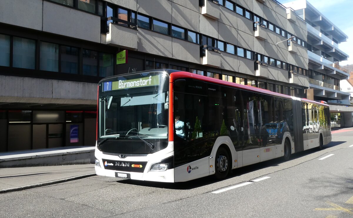 (282'313) - Twerenbold, Baden - Nr. 312/AG 459'042 - MAN am 11. November 2025 in Baden, Postautostation