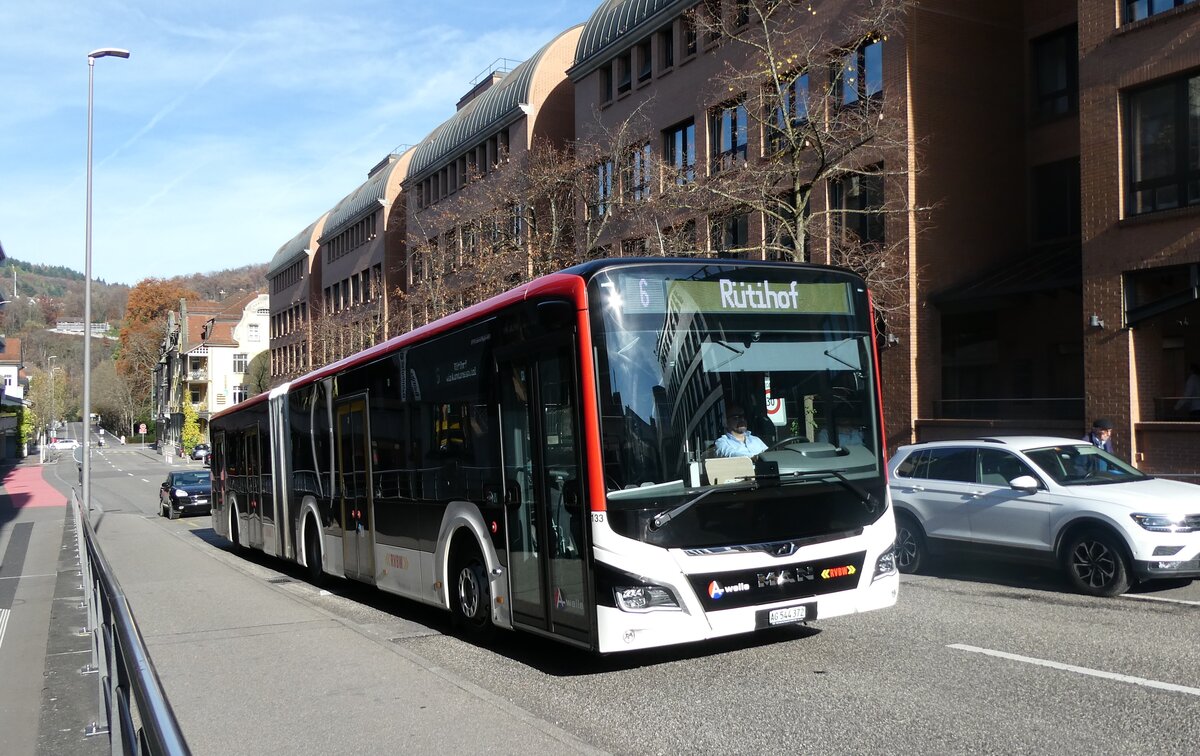 (282'322) - Indermhle, Rekingen - Nr. 133/AG 544'372 - MAN am 11. November 2025 in Baden, Postautostation