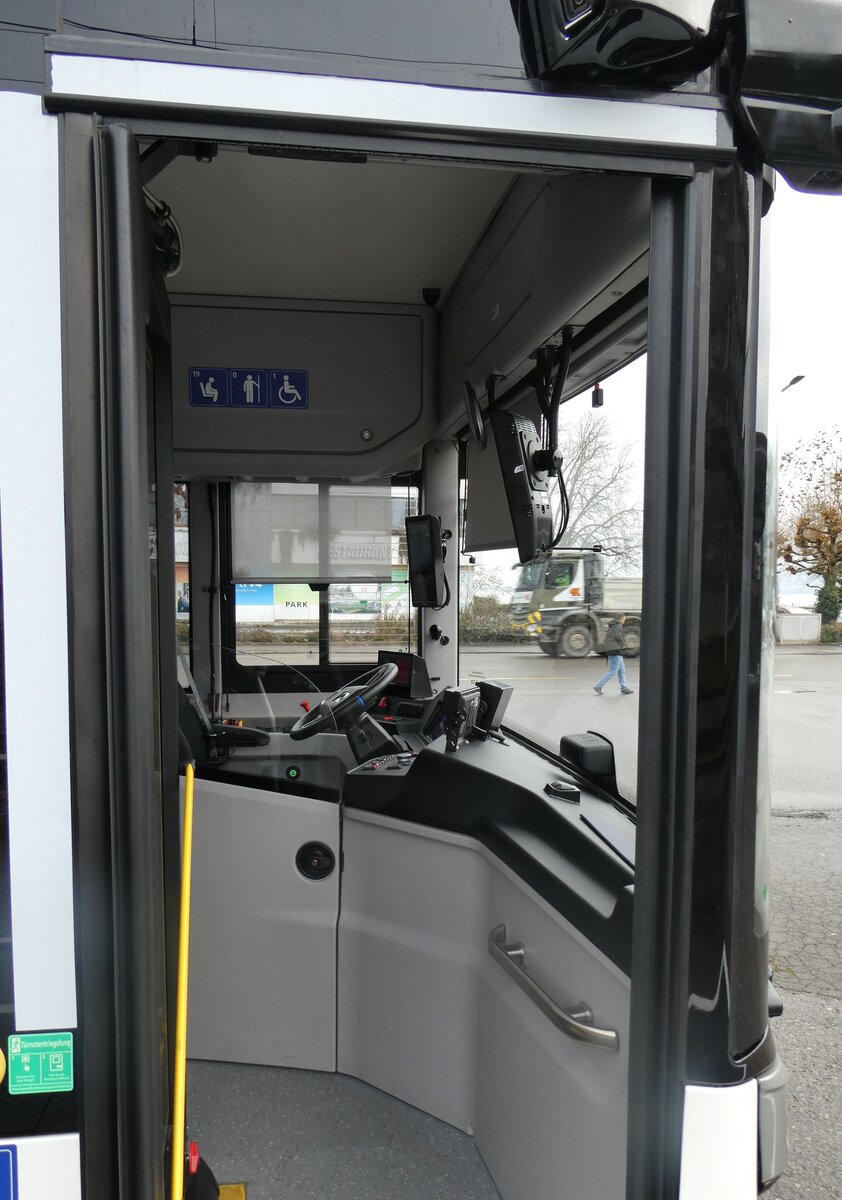 (282'771) - TGA, Arbon (Eurobus) - TG 686 - eKarsan am 5. Dezember 2025 beim Bahnhof Arbon (Innenaufnahme)