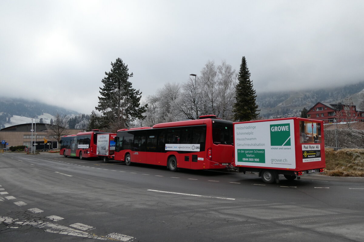 (283'602) - AFA Adelboden - Nr. 28/BE 43'089 - Mercedes am 30. Dezember 2025 beim Bahnhof Frutigen