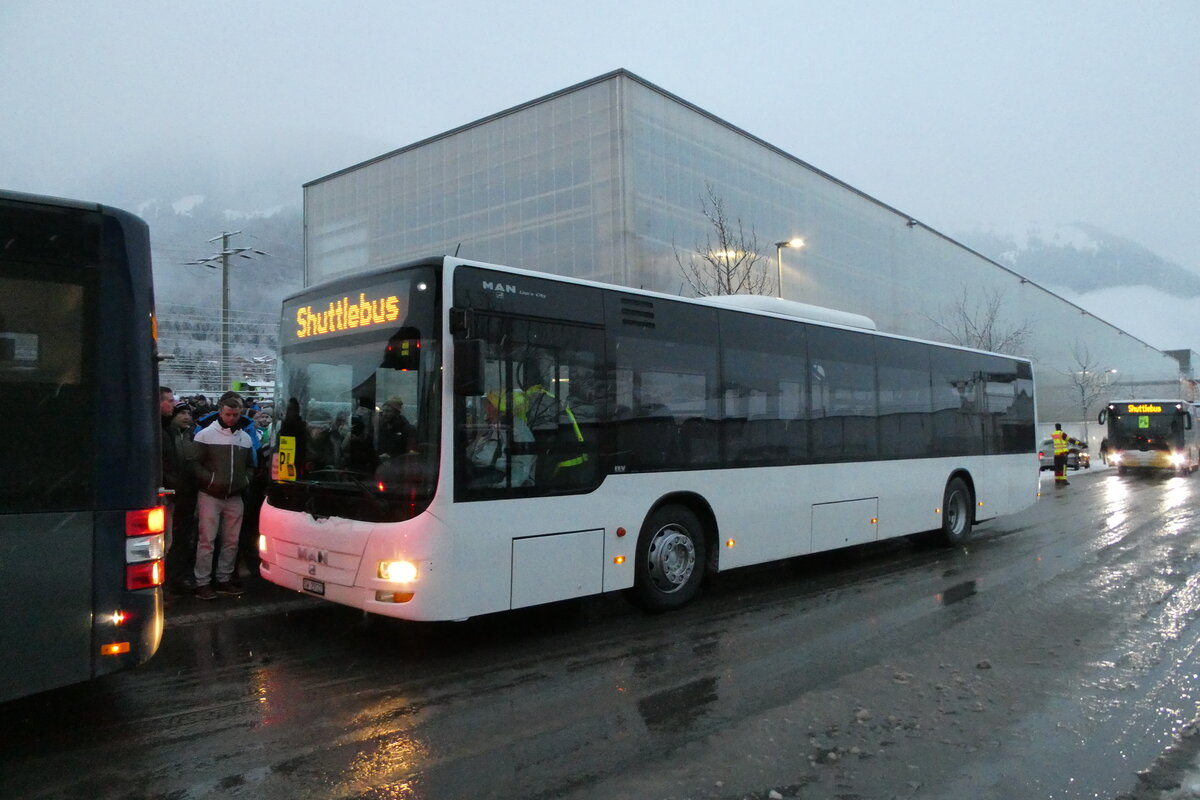 (283'795) - Koch, Giswil - OW 29'122 - MAN (ex Nr. 111; ex TPN Nyon Nr. 111) am 10. Januar 2026 beim Bahnhof Frutigen
