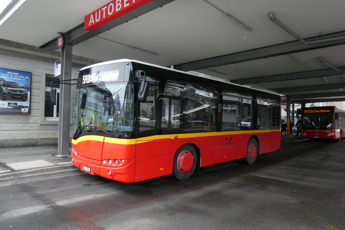 (284'440) - AS Engi - Nr. 9/GL 7709 - Solaris (ex RNV Mannheim/D Nr. 6288) am 30. Janauar 2026 beim Bahnhof Schwanden