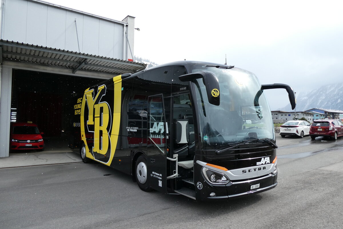 (285'753) - AFA Adelboden - Nr. 21/BE 1898 - Setra (ex Deutschland) am 27. M�rz 2026 in Frutigen, Garage