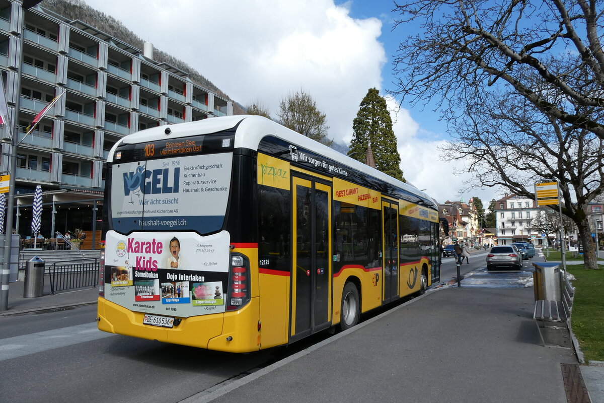 (285'844) - PostAuto Bern - BE 610'536/PID 12'125 - eMercedes am 29. M�rz 2026 in Interlaken, Kursaal