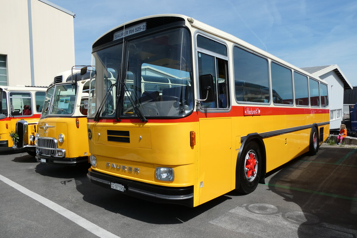 (286'616) - Br�hwiler, Niederb�ren - SG 197'191 - Saurer/R&J (ex Rubatscher, Seewen; ex Br�tsch, B�ttenhardt; ex P 24'361) am 2. Mai 2026 in Attikon, Wegm�ller