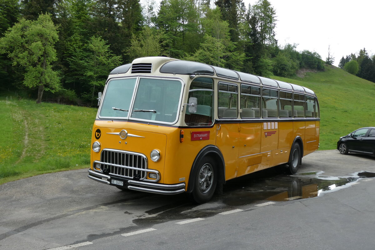 (286'801) - Gast, Reutigen - BE 24'079 - FBW/FHS (ex Nr. 1; ex Lambach, Gommiswald; ex Hotz, Rickenbach bei Wil/TG; ex P 24'079; ex P 21'579) am 3. Mai 2026 in Weier, Restaurant Tannenbad