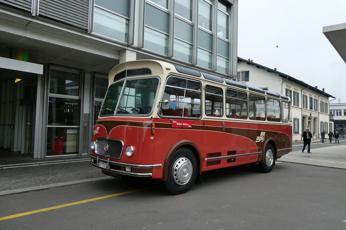 (286'854) - Dysli, Bern - Nr. 18/BE 17'120 - FBW/FHS (ex P 23'211; ex P 21'011) am 9. Mai 2026 beim Bahnhof Zofingen