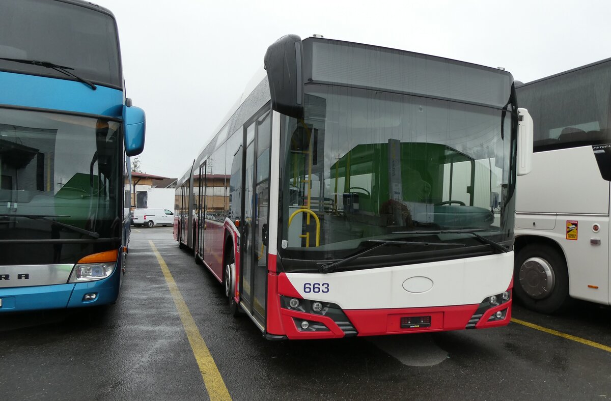 (286'958) - Intertours, Domdidier - Nr. 663 - Solaris (ex PostBus/A BD 15'713) am 14. Mai 2026 in Kerzers, Interbus