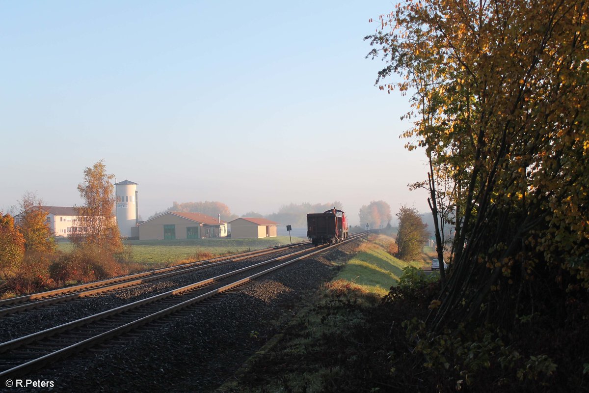 294 598-8 mit einen Rolldach Eas als Übergabe nach Waldershof kurz vorm Ziel. 17.10.17