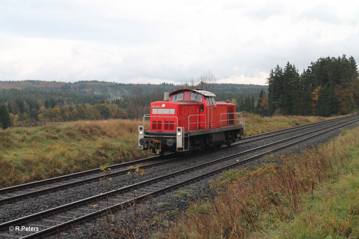 294 647-3 kommt Lz zurück aus Wiesau in Richtung Marktredwitz bei Pechbrunn. 16.10.14