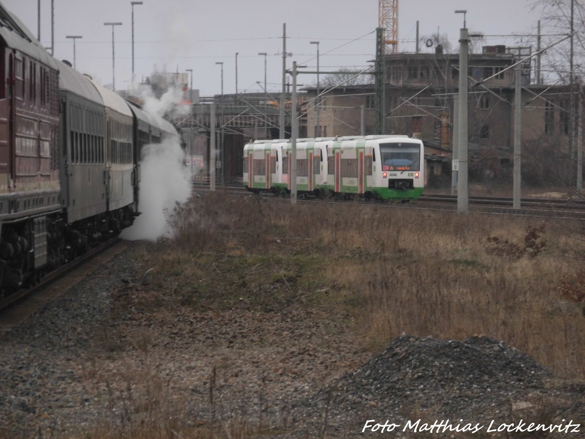 3-er Gespann von Erfurter Bahn RegioShuttle´s (BR 650) in Leipzig-Plagwitz am 20.3.16