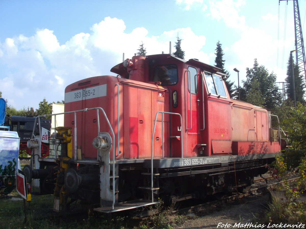 363 655-2 abgestellt am Bahnmuseum in Falkenberg (Elster) am 7.9.14