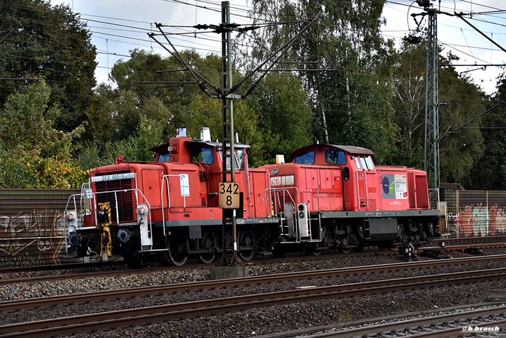 363 830-3 und 295 012-9 fuhren als lokzug durch hh-harburg,05.10.16