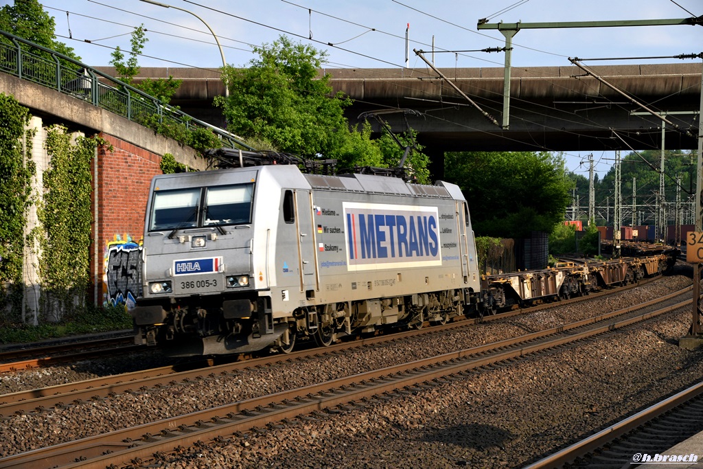 386 005-3 eilte mit einen KLV durch hh-harburg,12.05.18