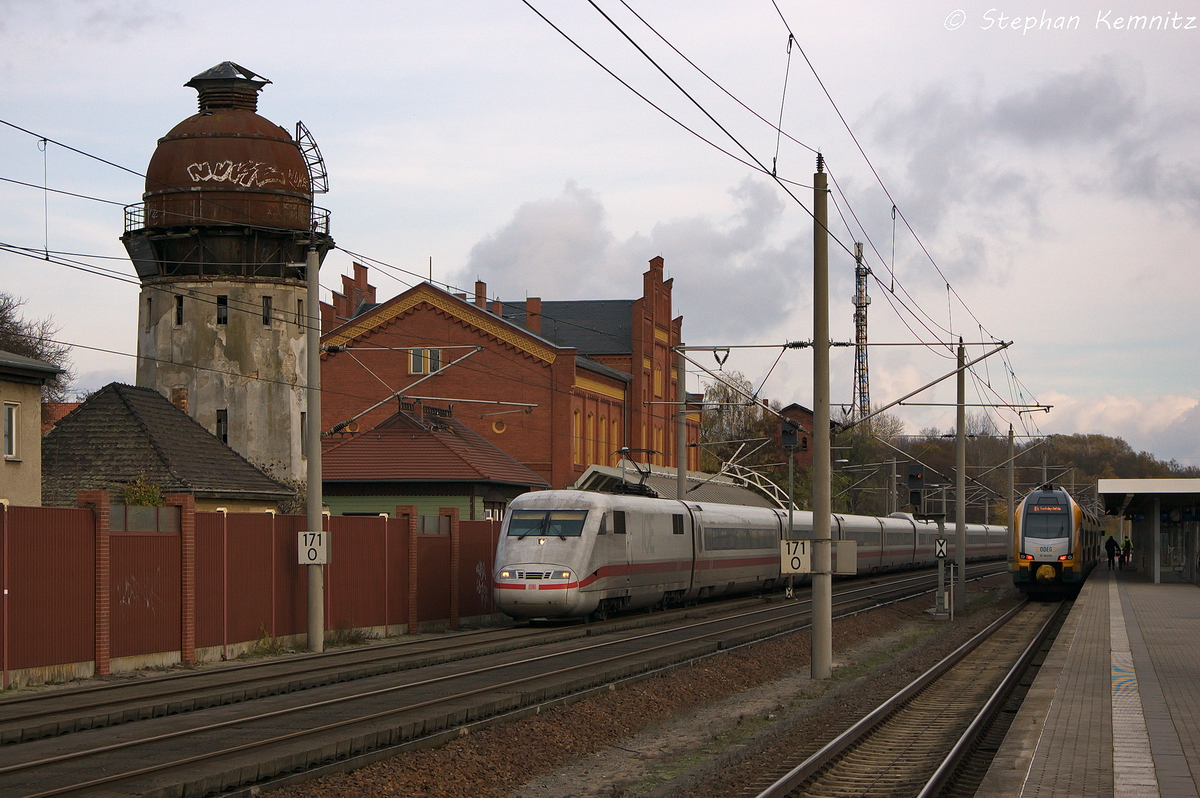 401 585-5  Freilassing  als ICE 373 von Berlin Ostbahnhof nach Interlaken Ost in Rathenow. 08.11.2013