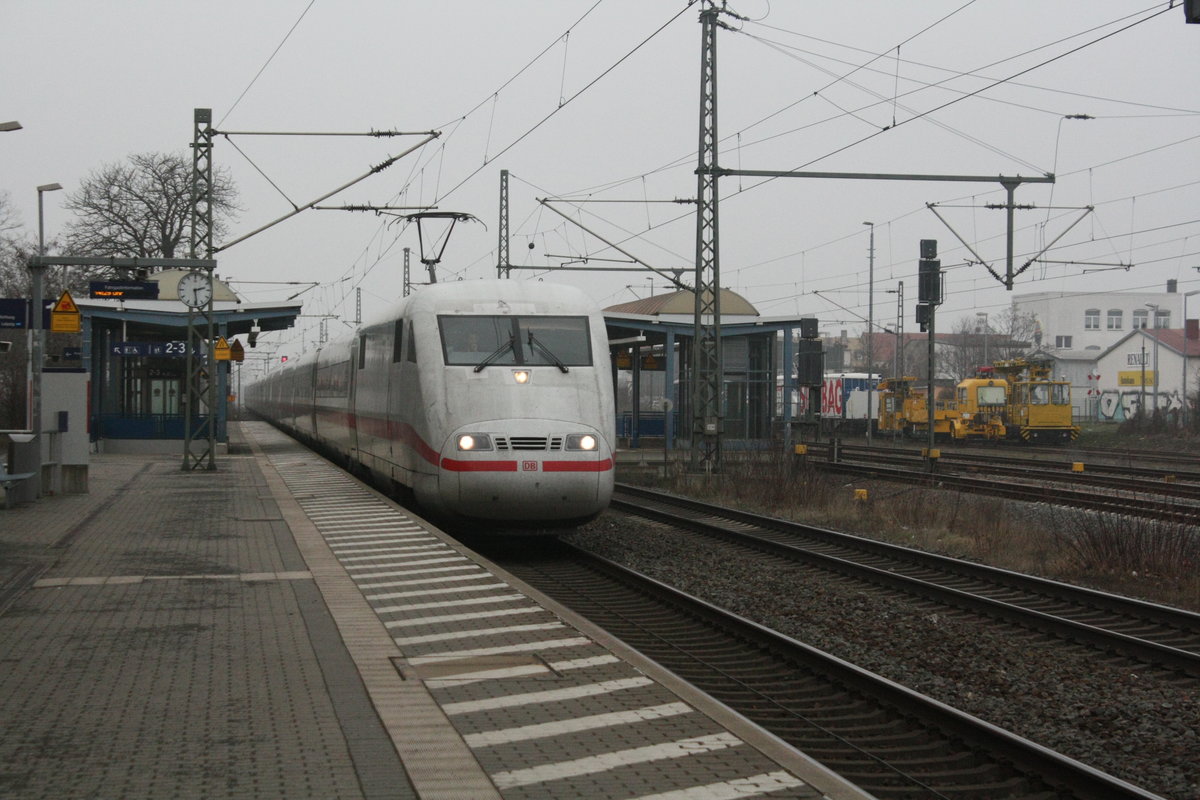 401 XXX bei der durchfahrt im Bahnhof Delitzsch unt Bf am 4.3.21