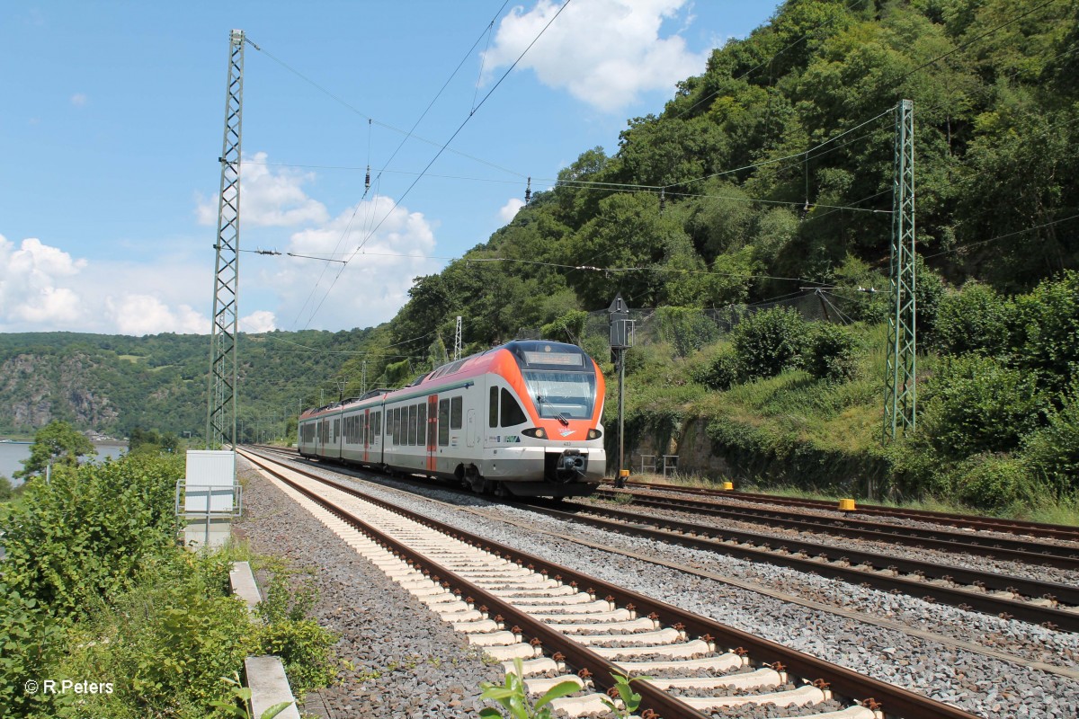 403 als SE25071 Koblenz - Wiesbaden beim Loreley Betriebsbahnhof. 16.07.14