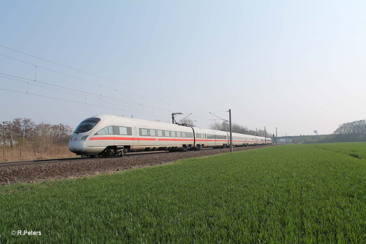 411 011-0  Hansestadt Wismar  als ICE 1699Berlin HBF (Tief) - Passau ei Podelwitz. 29.3.14