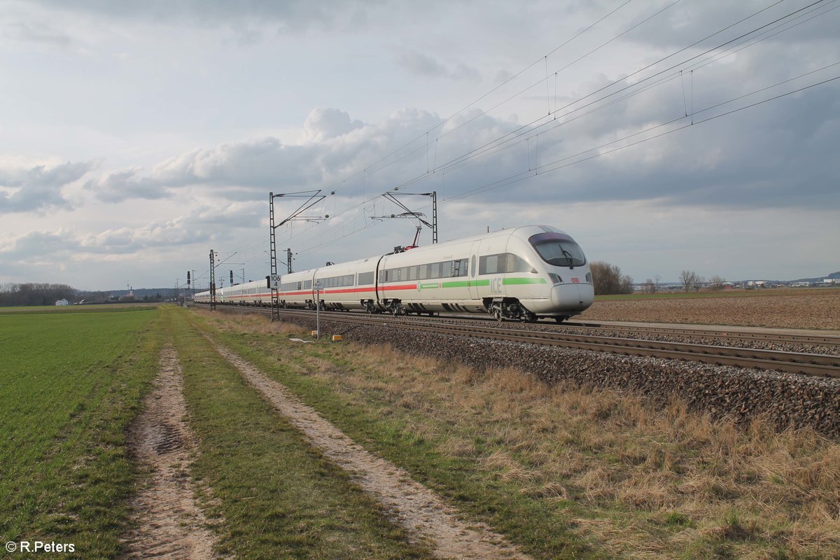 411 032-6  Wittenberge  und 411 007-8  Pirna  als EC 26 Wien - Dortmund bei Mangolding. 14.03.20