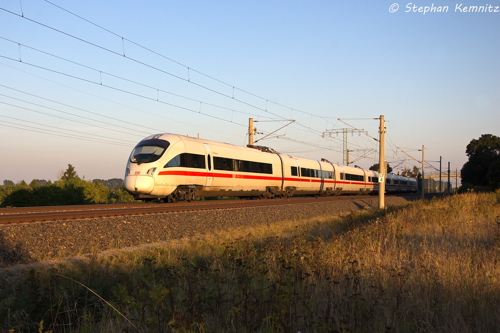 411 577-0  Rathenow  als ICE 1687 von Berlin Ostbahnhof nach Frankfurt(Main)Hbf in Vietznitz. 05.09.2013