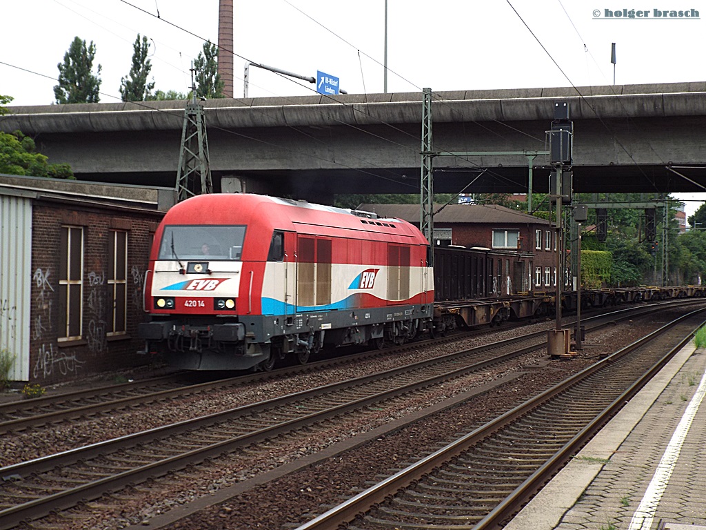 42014 der EVB fuhr am 05.09.13 durch hh-harburg