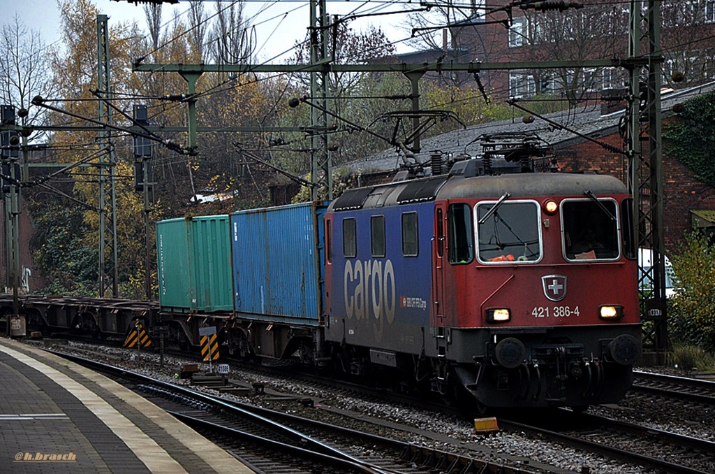 421 386-4 zog einen kastenzug durch hh-harburg,29.11.14