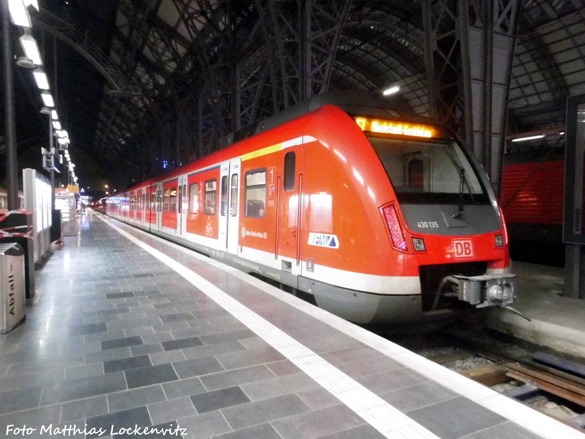 430 135 mit ziel Riedstadt-Goddelau im Frankfurter Hbf am 13.1.17