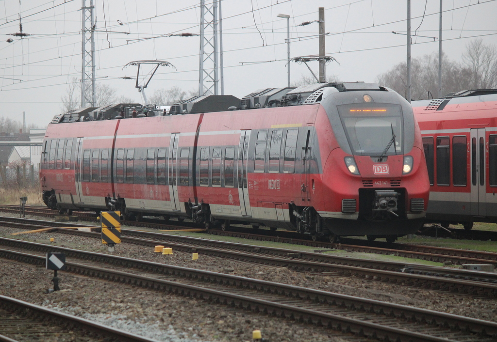 442 141 stand am 25.01.2020 im Rostocker Hbf.