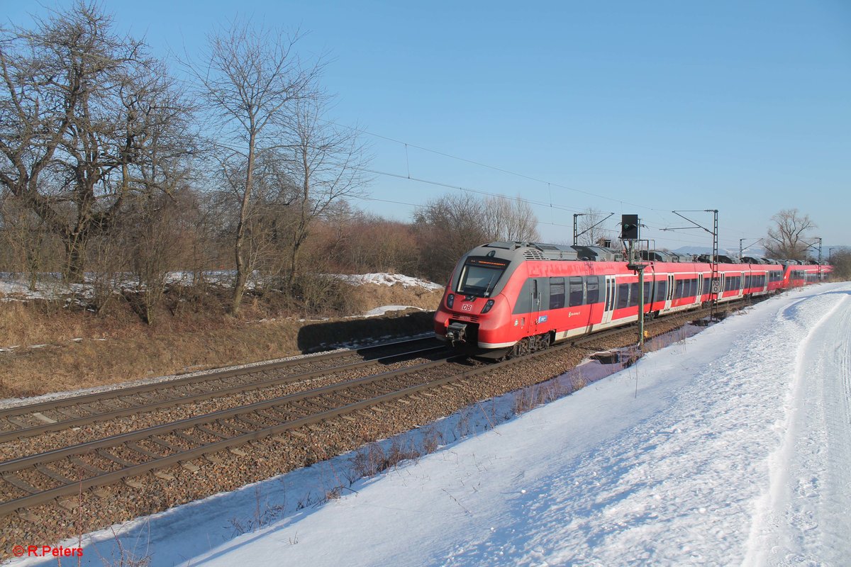 442 244 als R5 39341 Nürnberg - Neumarkt/Oberpfalz bei Pölling. 26.01.17