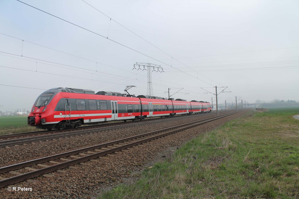 442 311-7 als RE17062 Dresden - Leipzig bei Borsdorf bei Leipzig. 29.03.14