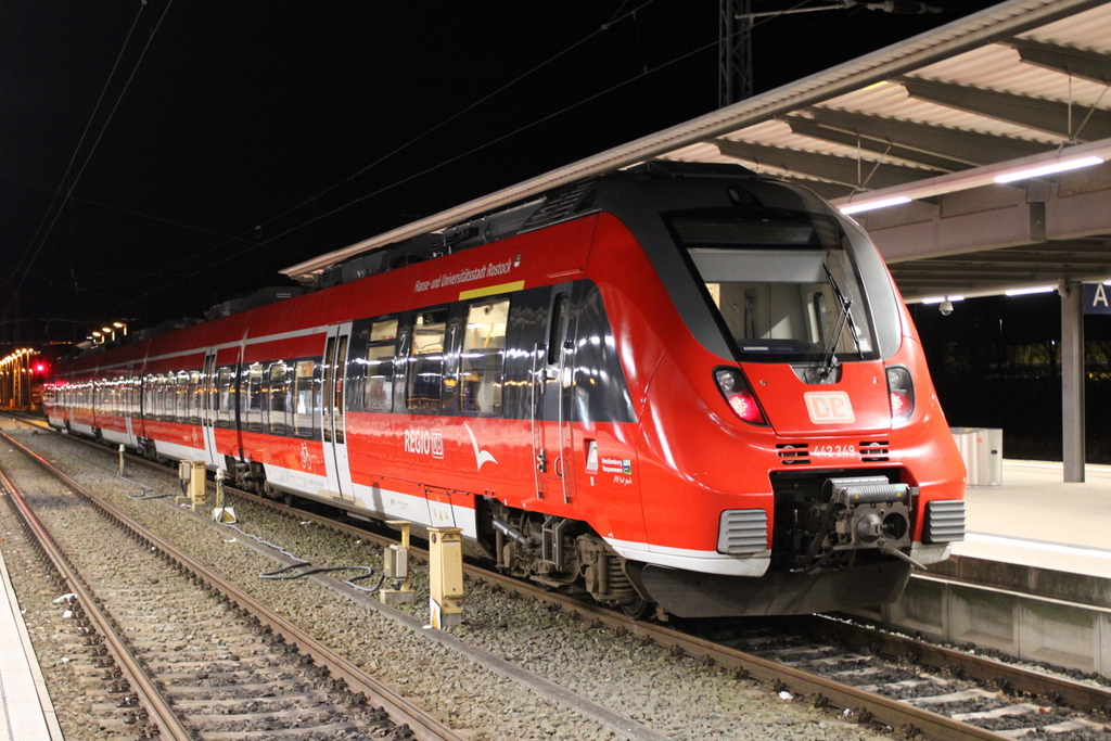 442 349 stand am Morgen des 27.12.2020 im Rostocker Hbf rum.