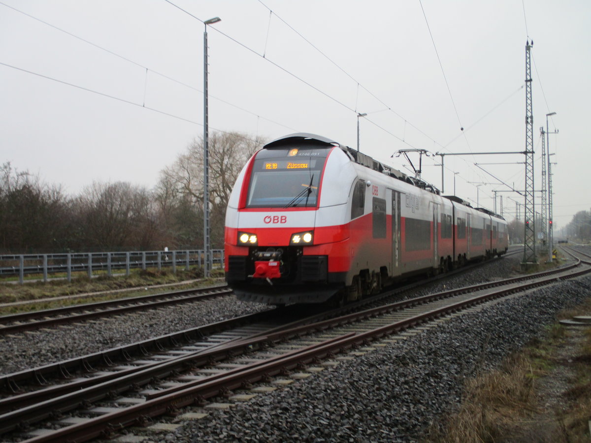 4746 051 kam,am 06.Januar 2020,von Rostock,in Züssow an.