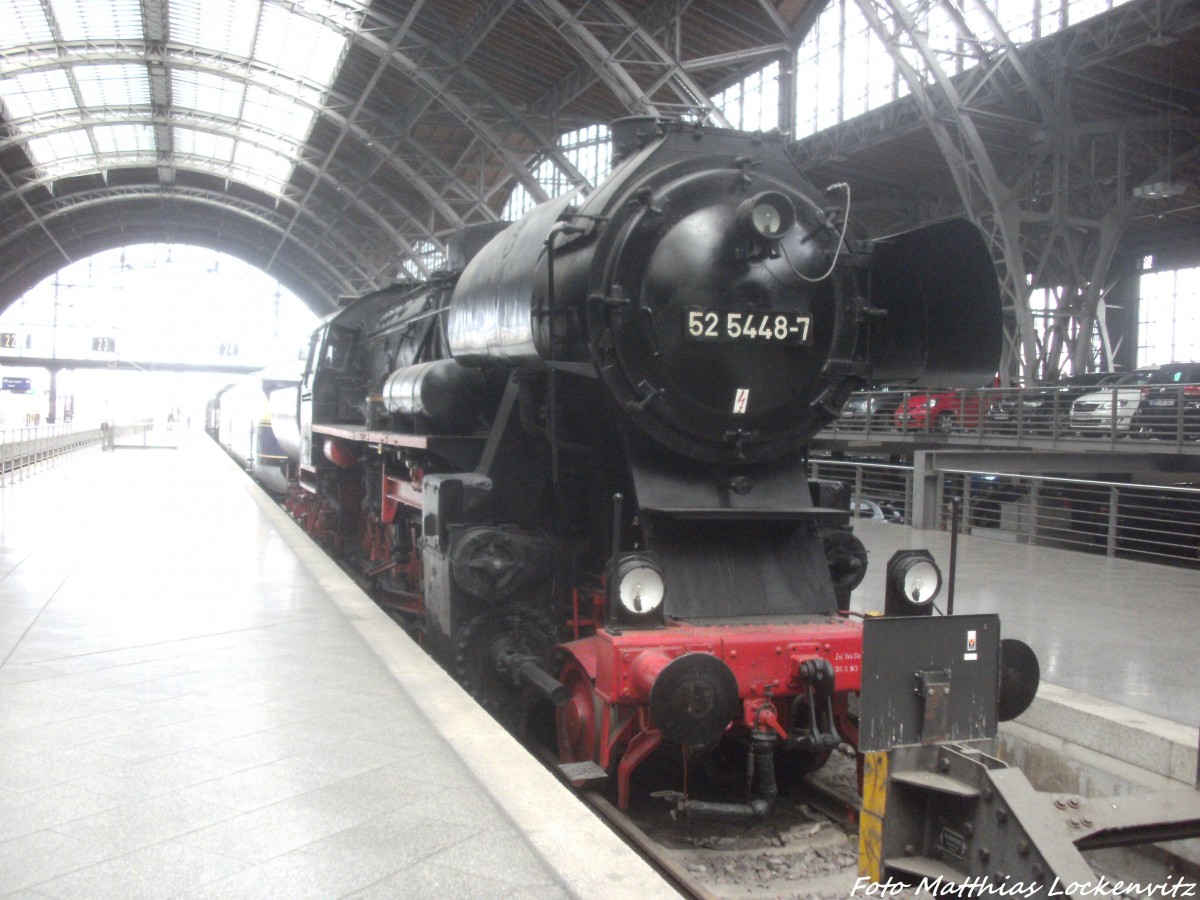 52 5448 abgestellt auf dem Museumsgleis im Bahnhof Leipzig Hbf am 8.9.14