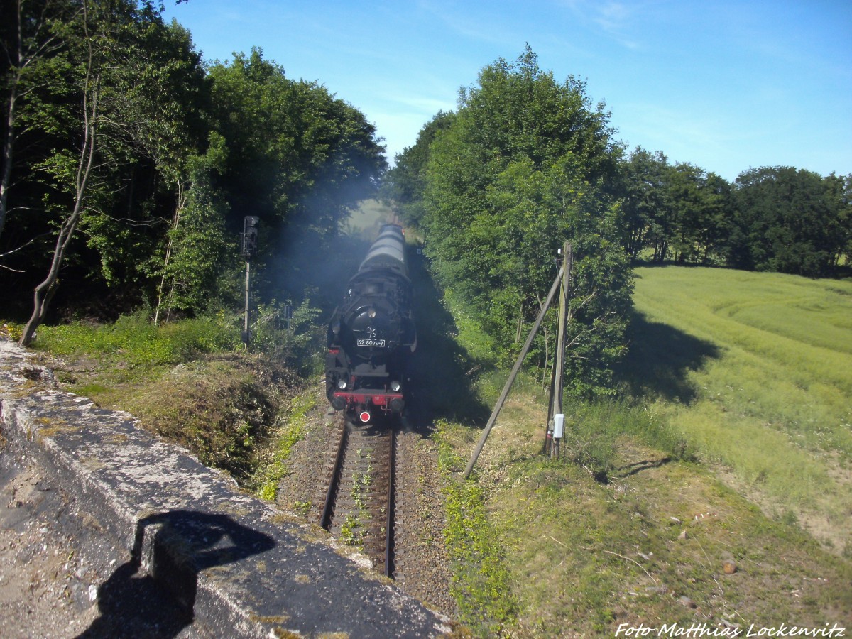 52 8079 als Schlusslicht unterwegs nach Bergen auf Rügen am 15.6.14