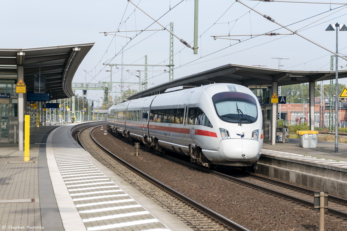 605 518-9  Jever  als ICE 380 von Berlin Gesundbrunnen nach Aarhus in Wittenberge. 24.10.2015