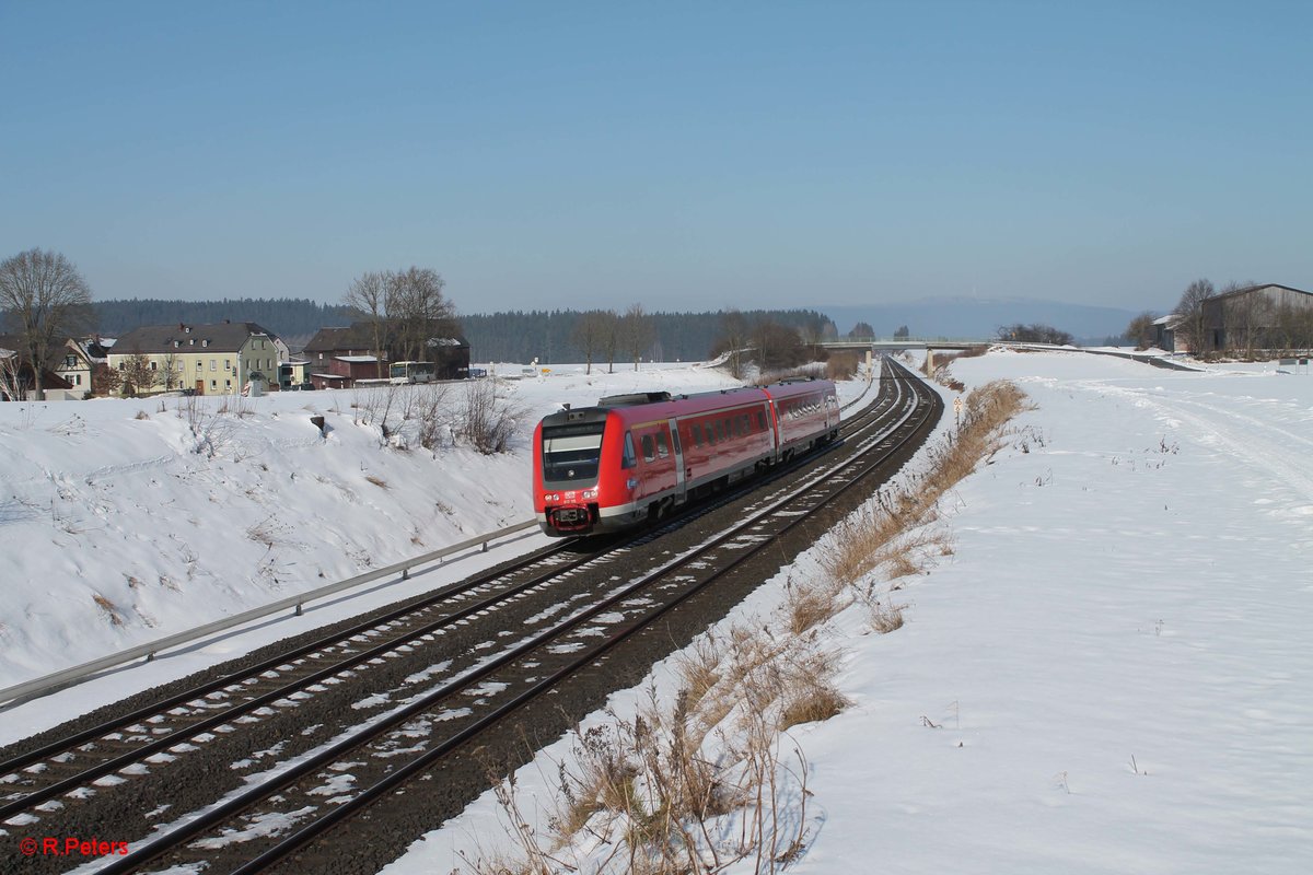 612 115 als RE 3430 Hof - Nürnberg bei Neudes. 13.02.17