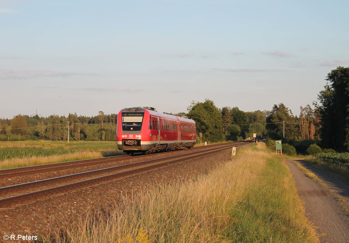 612 561 als Umleiter RE63481 Nürnberg - Hof bei Oberteich. 13.07.20