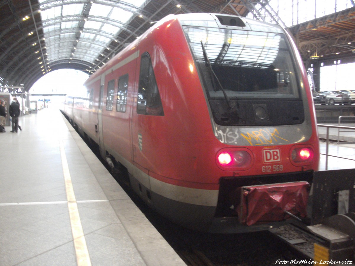 612 569/069 mit Ziel Chemnitz Hbf im Bahnhof Leipzig Hbf am 15.2.14