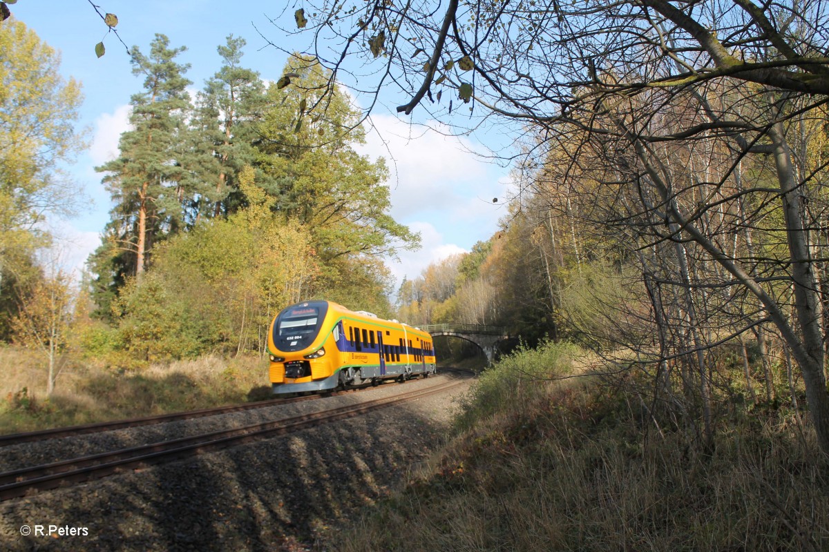 632 004 auf Schulungs/Testfahrt von Marktredwitz nach Regensburg bei Schönfeld. 24.10.14