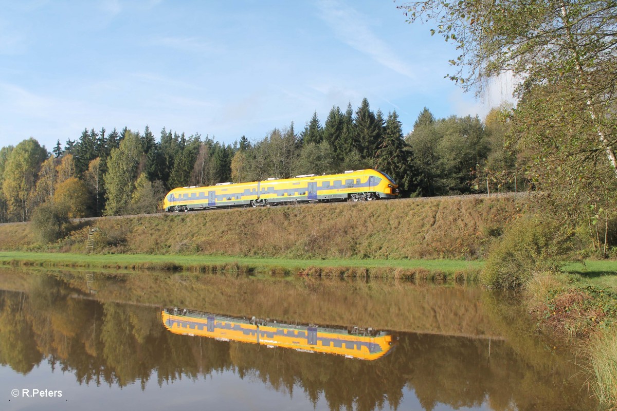 632 004 auf Testfahrt bei Oberteich in Richtung Marktredwitz. 24.10.14