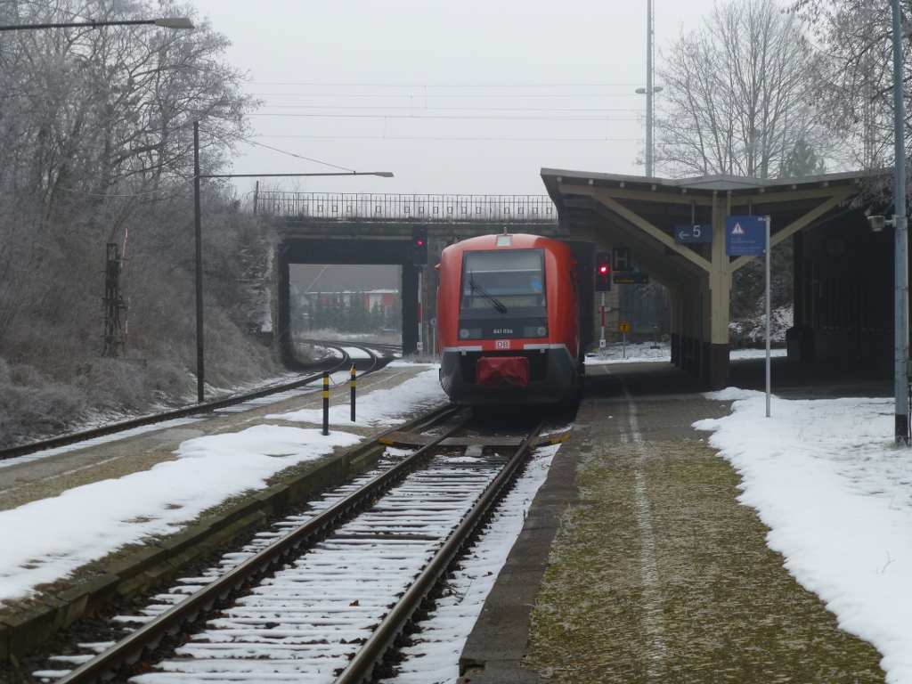 641 034 steht als RB 27 am 5.2.14 in Smmerda nach Groheringen bereit.